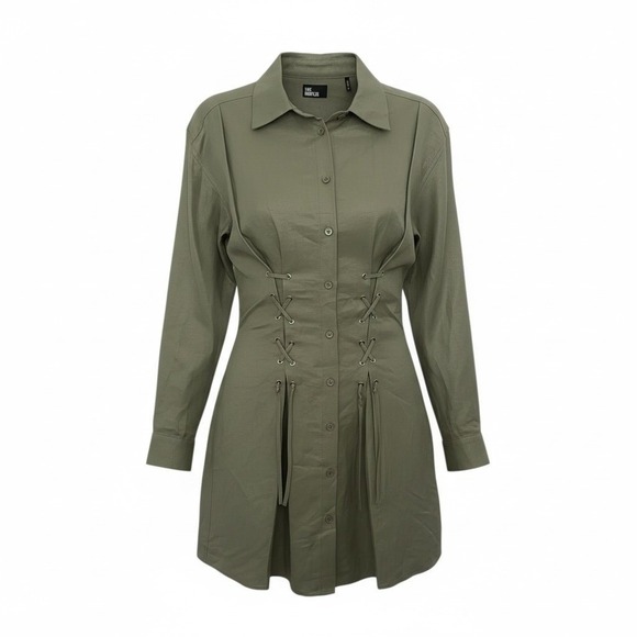 The Kooples Dresses & Skirts - NEW - The Kooples Sage Green Viscose Linen Button up Military Dress - Size XS
